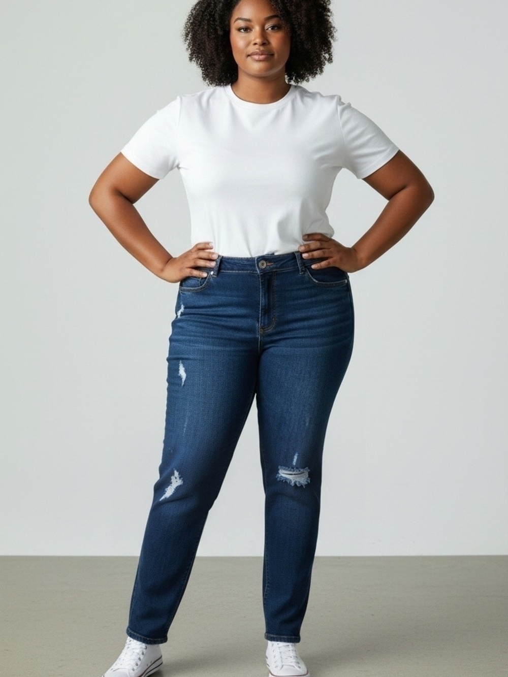 Maurices Plus Size Dark Wash Distressed Stretch Skinny Jeans Size 18